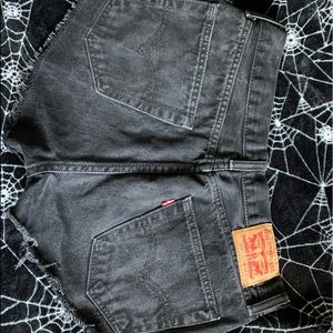 Levi 505 high rise denim shorts